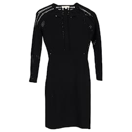 Vestido Maje Perforado de Lana Negra