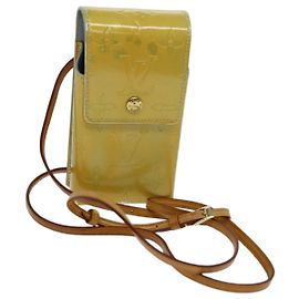 LOUIS VUITTON Monogram Vernis Green Cigarette Case Gris M91050 LV Auth yk11583