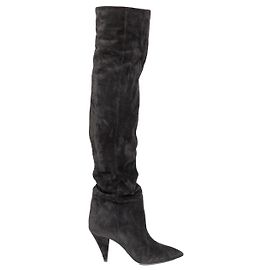 Era de Saint Laurent 85 Botas de camurça acima do joelho