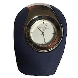Horloge de bureau Christian Dior en acier bleu