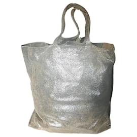 Set Aridza Bross Borsa a Tracolla e Pochette in Pelle Argento