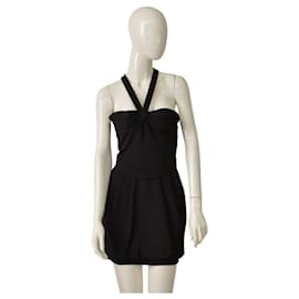 Abito corto in seta nero Dsquared2