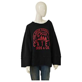 Sudadera oversize negra Dsquared2 con logo rojo