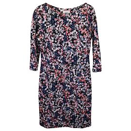 Robe mi-longue fleurie Erdem Reese en viscose multicolore