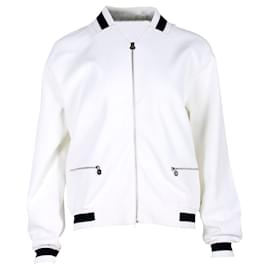 Chanel-Strickblousonjacke aus weißem Viskosestoff