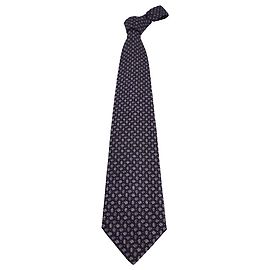 Issey Miyake Patterned Necktie in Purple Silk Cotton