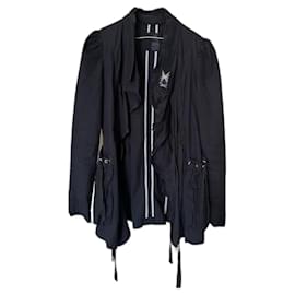 Marithe François Girbaud Vintage 00's Blaue Marine Laced Weste - Marithé et François Girbaud