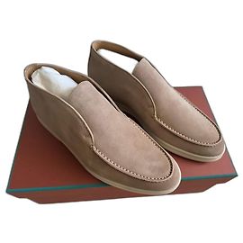 Stivali chukka Loro Piana Open Walk in camoscio beige