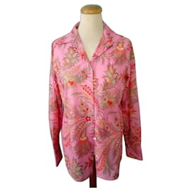 Camisa Bogner de algodón rosa con estampado floral