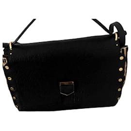 Bellissima borsa Lockett di Jimmy Choo, modello grande, nera e leopardata.