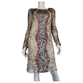 Vestido de cóctel Hoss Intropia Beige Dorado