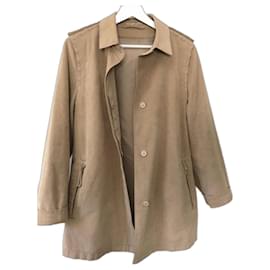 Autre Marque Mantel oder beige Jacke aus Alcantara oder Wildlederimitat Größe 38-40.