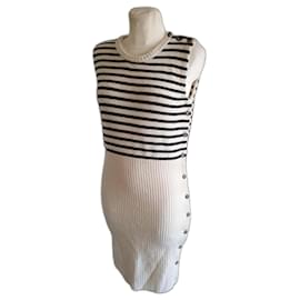 Vestido midi de lana Mm6 multicolor