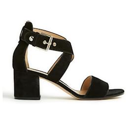 Prada Sandalen EU38.5 Wildleder Schwarz Sandalen Absätze US8