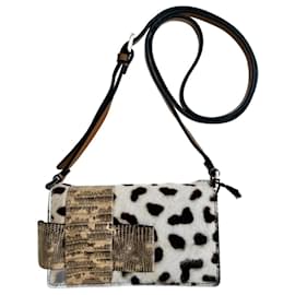 Sac bandoulière mini Valentino Garavani en cuir lézard et crin de poney