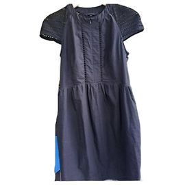 Vestito estivo Tara Jarmon in cotone nero ricamato