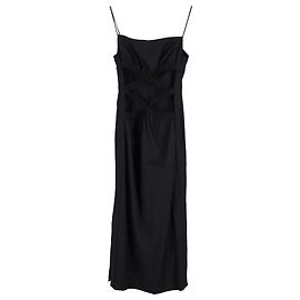 Autre Marque Vestido largo con aberturas de Christopher Esber en lana negra