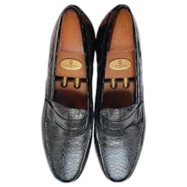 Mocassini JM Weston 180 in pelle di coccodrillo nero