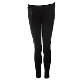 DKNY, Schwarze Leggings mit Lederdetails - Dkny