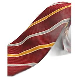 Corbata Roja a Rayas Amarillas y Azules - Autre Marque