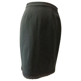 Autre Marque Falda trenzada negra Sant Andrea de piel