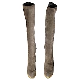 Prada Botas Altas Ante Marrón