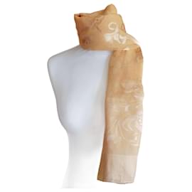 Fular Giorgio Armani de seda y lino beige