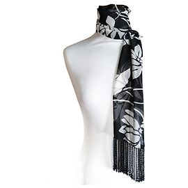 Dolce & Gabbana Foulard Negro con Flores