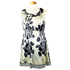Autre Marque Graues Kleid mit Blumen