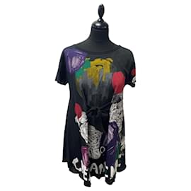 Vestido Moschino Multicolorido de Algodão com Manga Curta