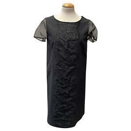 Autre Marque Vestido Negro de Encaje