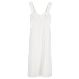Vestido midi Reformation Seaside en lino blanco