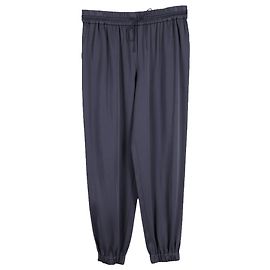 Pantalones Jason Wu con cordón en seda azul marino