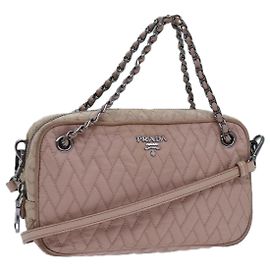 PRADA Borsa A Mano Trapuntata Nylon 2modo Rosa Auth bs13603
