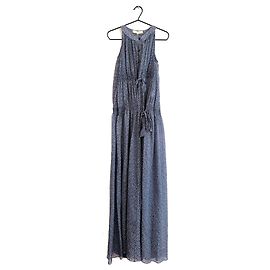 Vestido Vanessa Bruno de seda con micro-motivos azul índigo