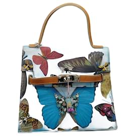 Carlos Zini Mariposas Handtasche Blau Leder - Autre Marque