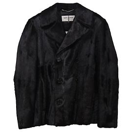 Giacca Saint Laurent con petto foderato in pelle di capra nera