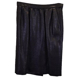 Saint Laurent Strukturrock aus schwarzem Polyester