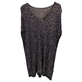 Verziertes Minikleid von Saint Laurent mit schwarzen Pailletten 