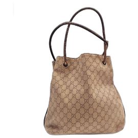 Borsa a spalla Gucci Marrone Pelle e Tela