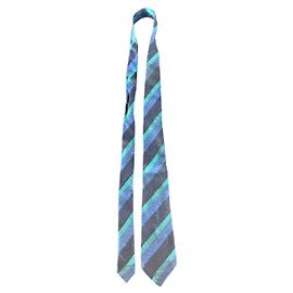 Cravatta Ermenegildo Zegna Blu in Cotone e Lino