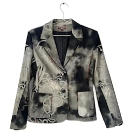 Blazer Citta Estampado Negro y Gris de Algodón - Autre Marque