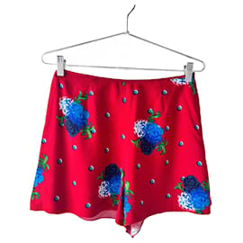 Rote Shorts mit Blumenmuster von Marc Jacobs