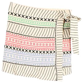 Autre Marque Minifalda cruzada con estampado Dodo Bar Or de algodón multicolor