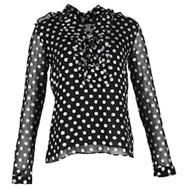 Autre Marque Dodo Bar Or Polka Dot Bluse aus schwarzer Viskose