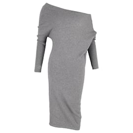 Vestido Tom Ford con hombros descubiertos en cachemira gris