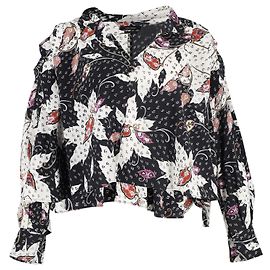 Isabel Marant Ricky Blusa De Crepé De China Estampada Con Volantes En Seda Multicolor