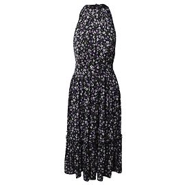 Vestido midi con cuello halter y estampado floral de Michael Kors en poliéster multicolor