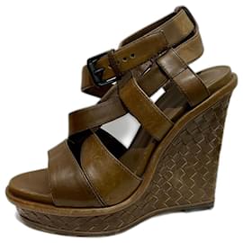 Inteccriato Keilabsätze aus braunem Leder - Bottega Veneta