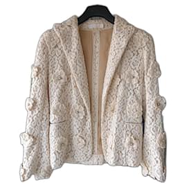 Chloé Giacca in Pizzo Crema Cotone